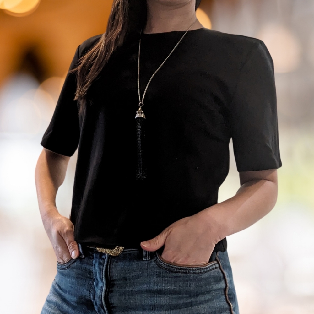 NWT Black Short Sleeved Top